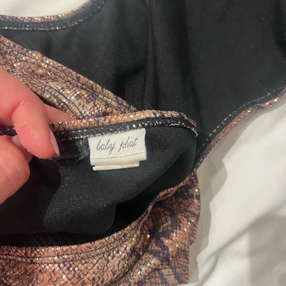 Baby Phat Shimmering Brown Snake Print Kids One Piece - Picture 3 of 3